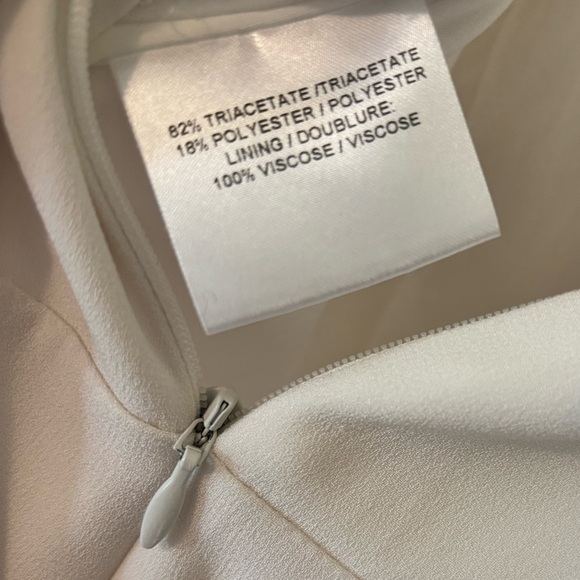 Judith and Charles White Long Sleeve Mock Neck Belted Bridal Holiday Mini Dress - Picture 6 of 16